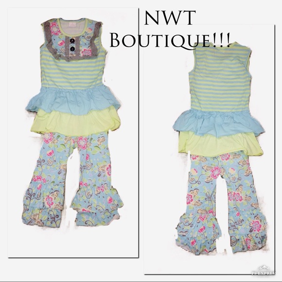 Other - ‼️🔥NEW 2 Piece Girl Ruffled Top &Ruffle Pants🔥‼️